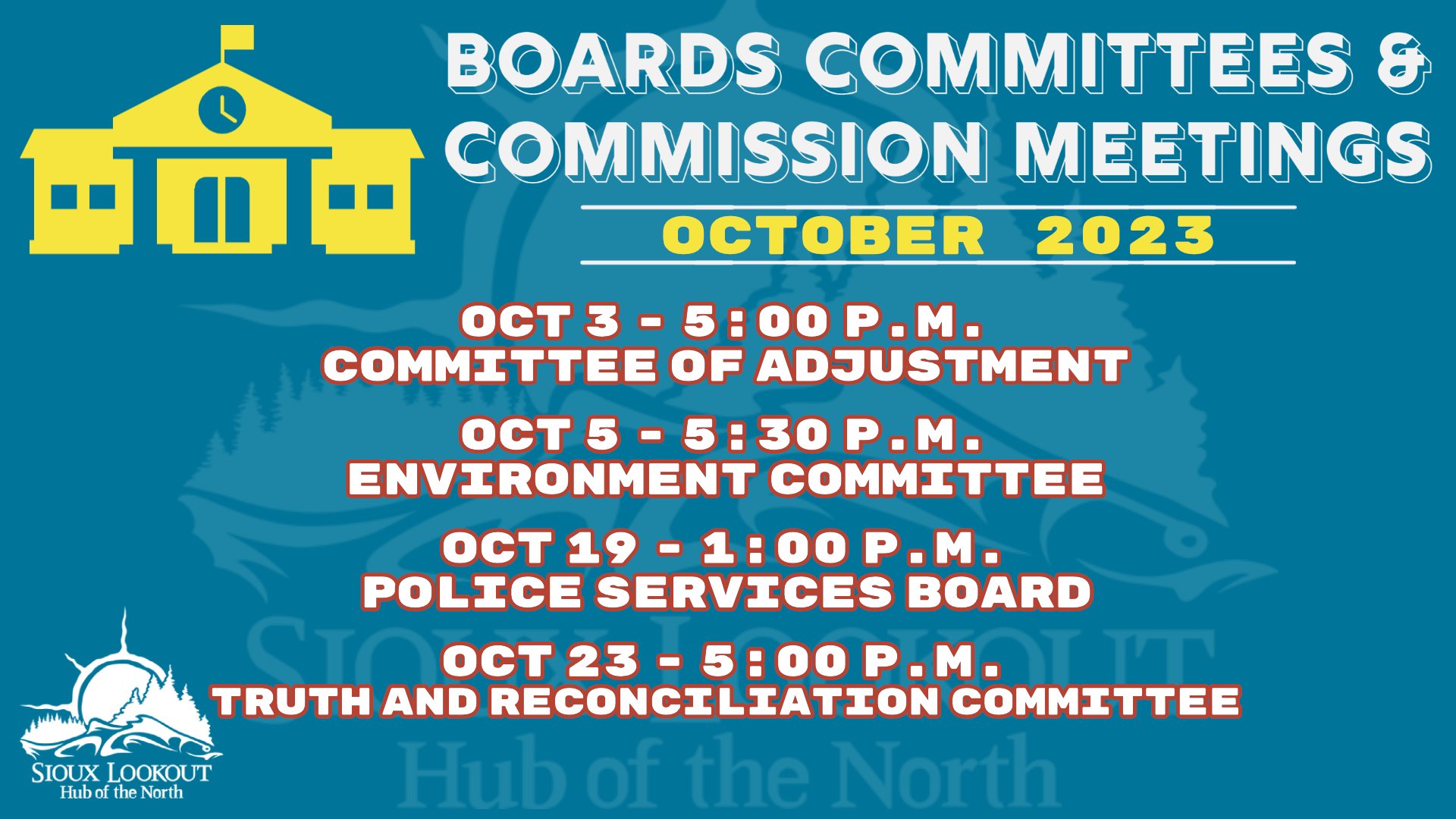 Board and Committee Meetings - October 2023
