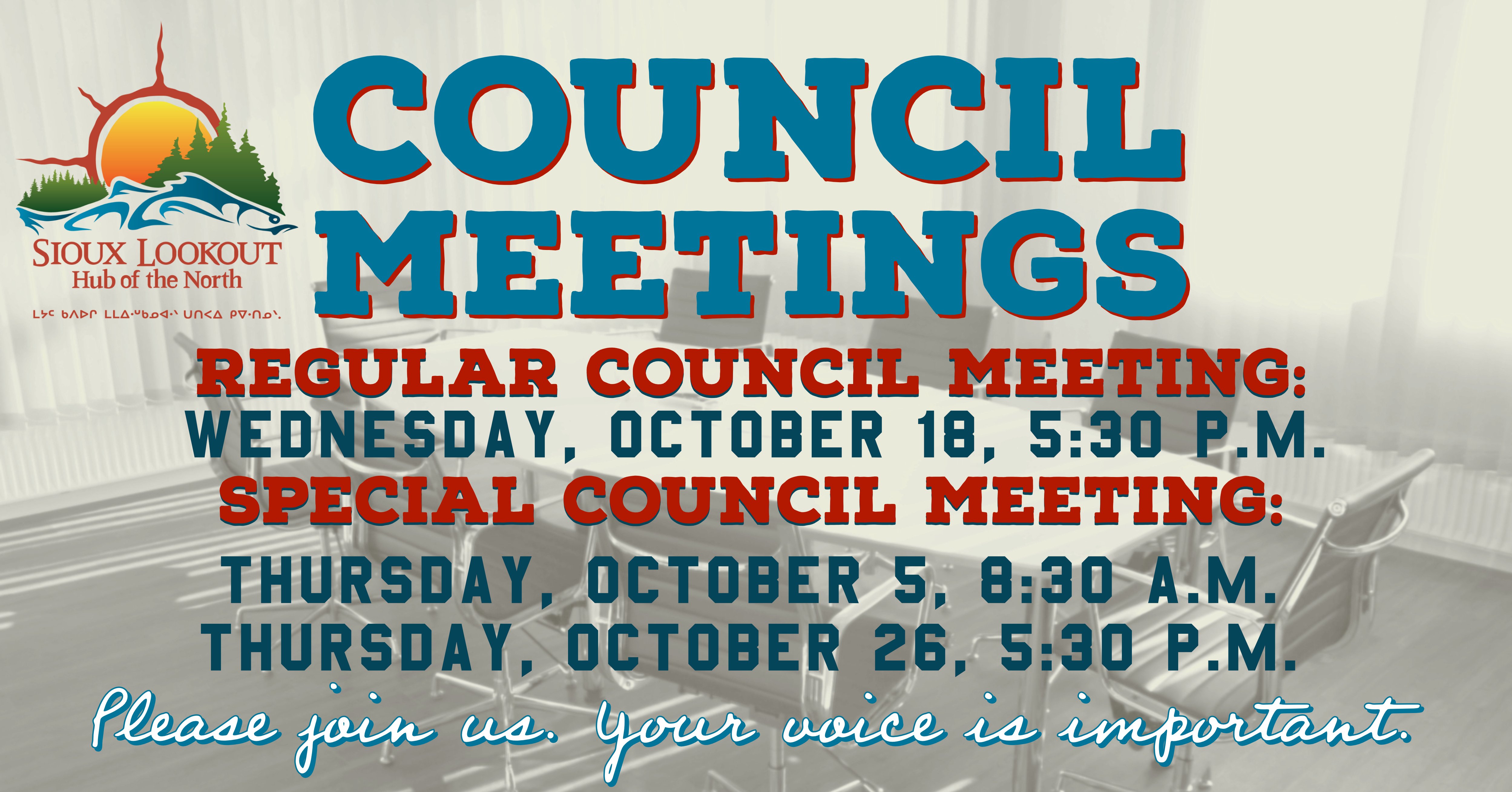 Council Meetings for October 2023