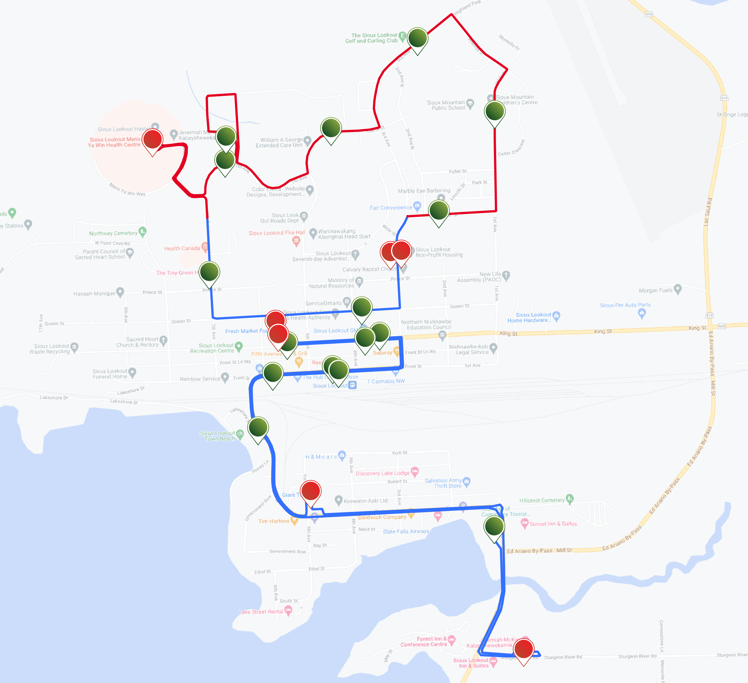 May 2023 Hub Transit Bus Route Map