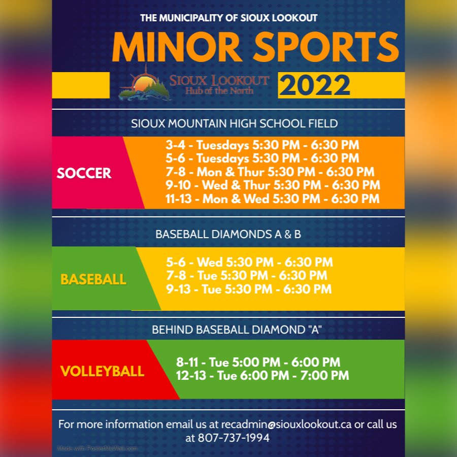 Minor Sports Schedule