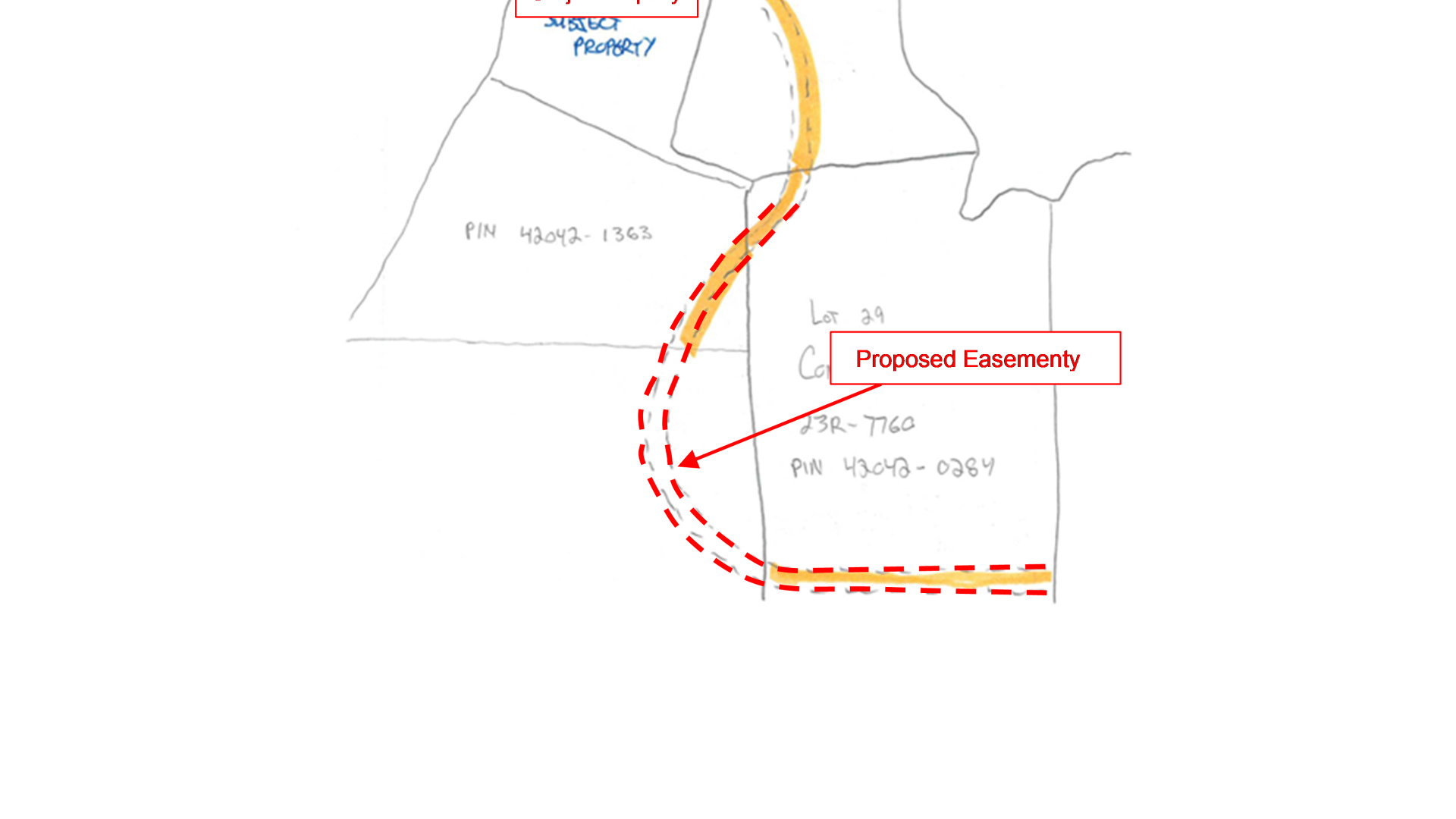 proposed easement area