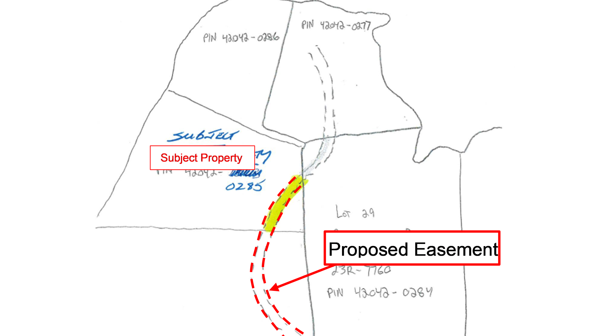 proposed easement area