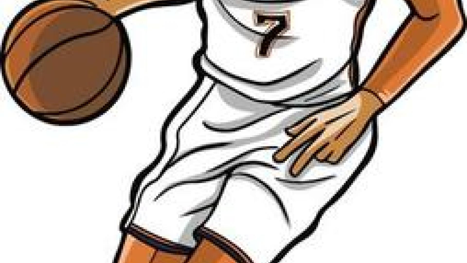 a man dribbling a basketball