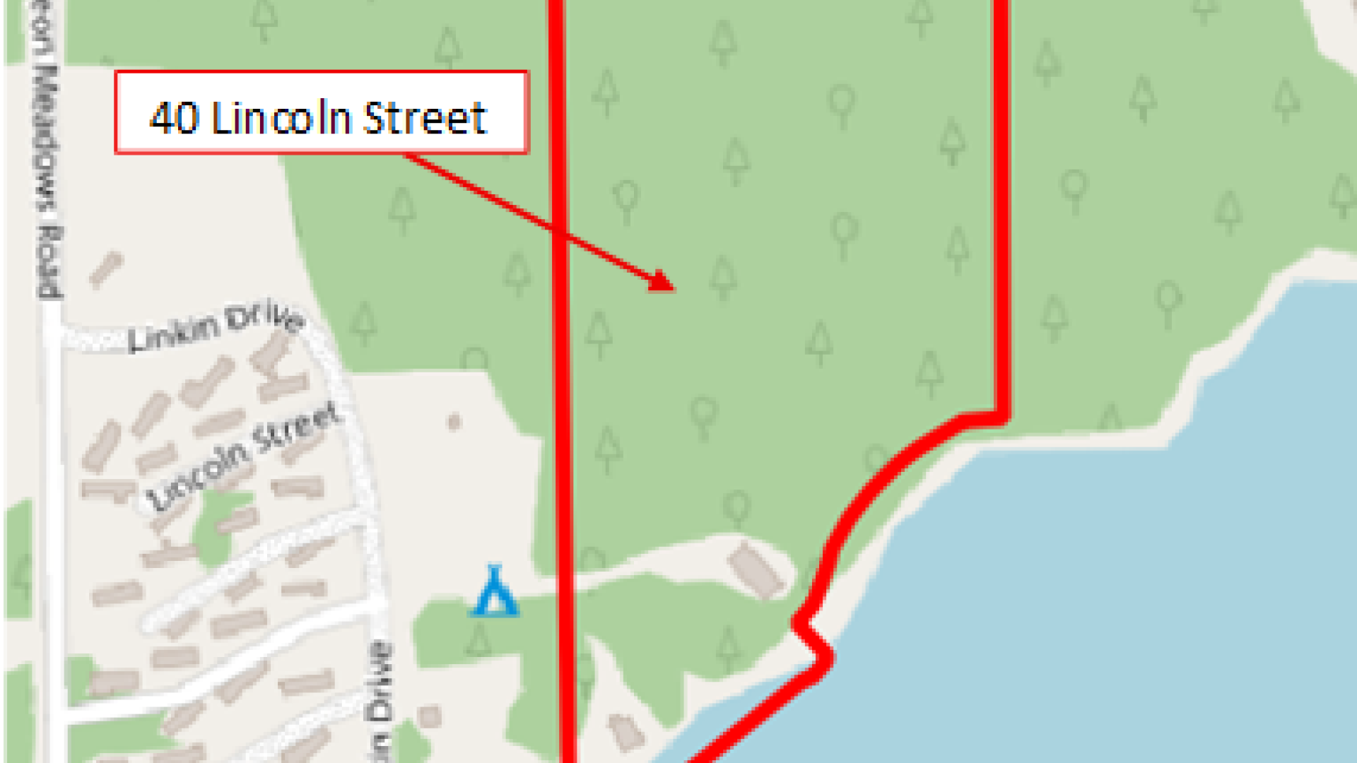 highlighted map of area