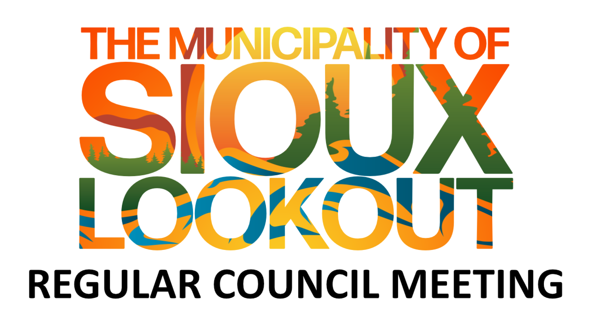 YouTube thumbnail for Regular Council Meetings consisting of the municipal logo showing through text on a white background