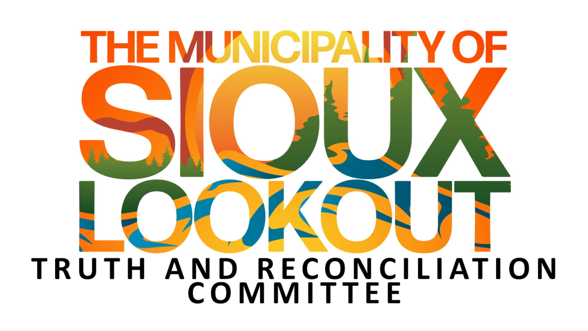 YouTube thumbnail for Truth and Reconciliation Committee meetings consisting of the municipal logo showing through text on a white background