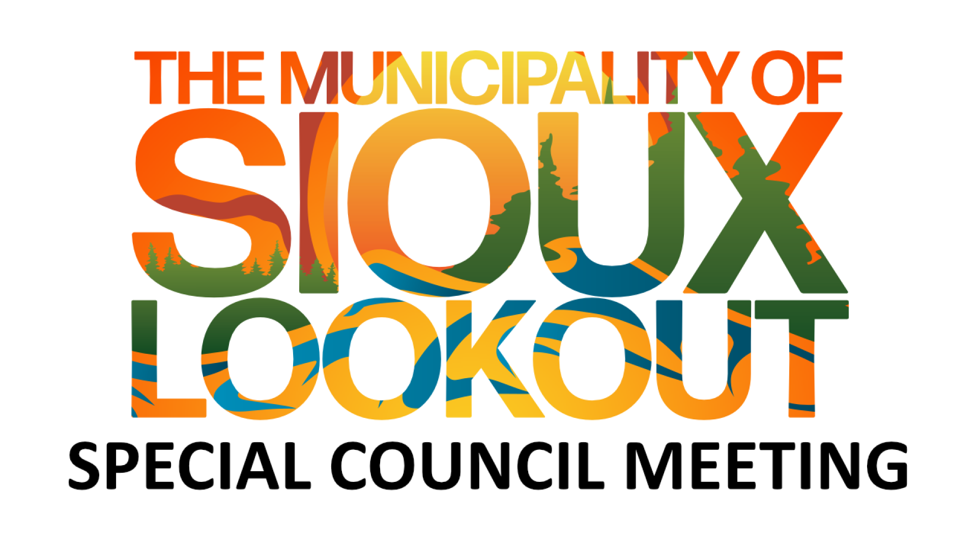 YouTube thumbnail for Special Council Meetings consisting of the municipal logo showing through text on a white background