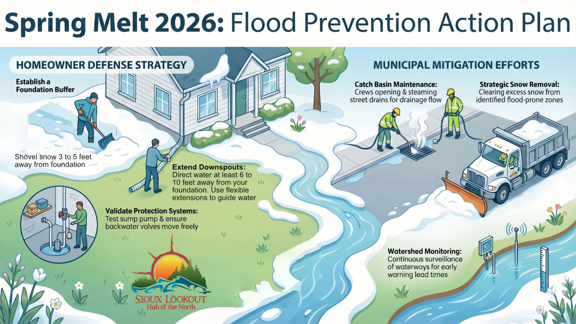 An infographic outlining various flood mitigation tips as described in the media release