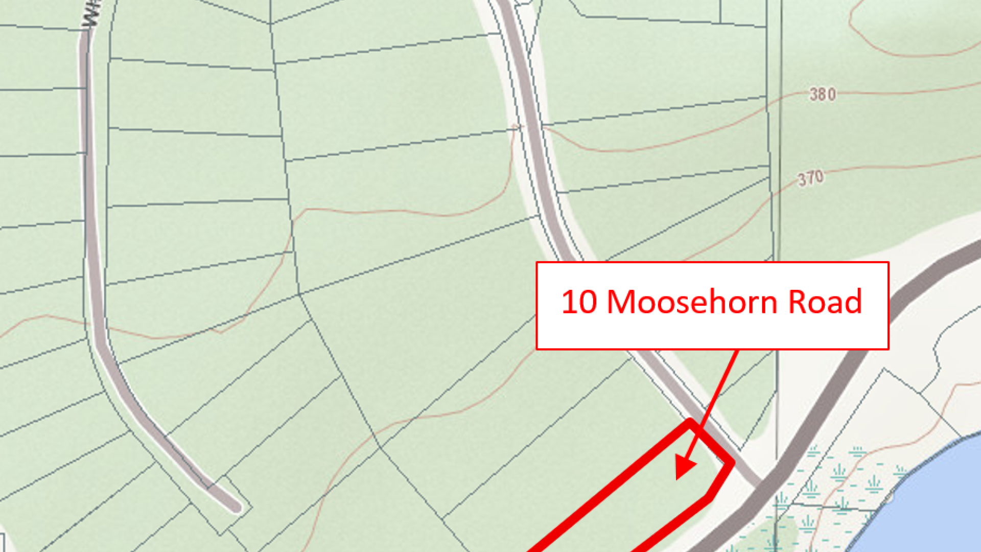 Key map showing the subject property at 10 Moosehorn Road