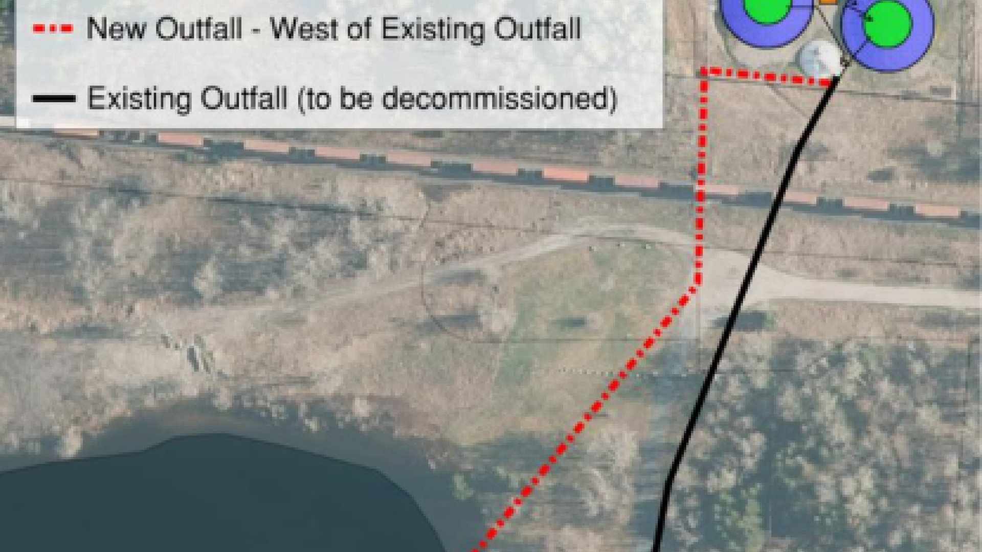 A map showing the design concept for the Wastewater Treatment Plant Expansion