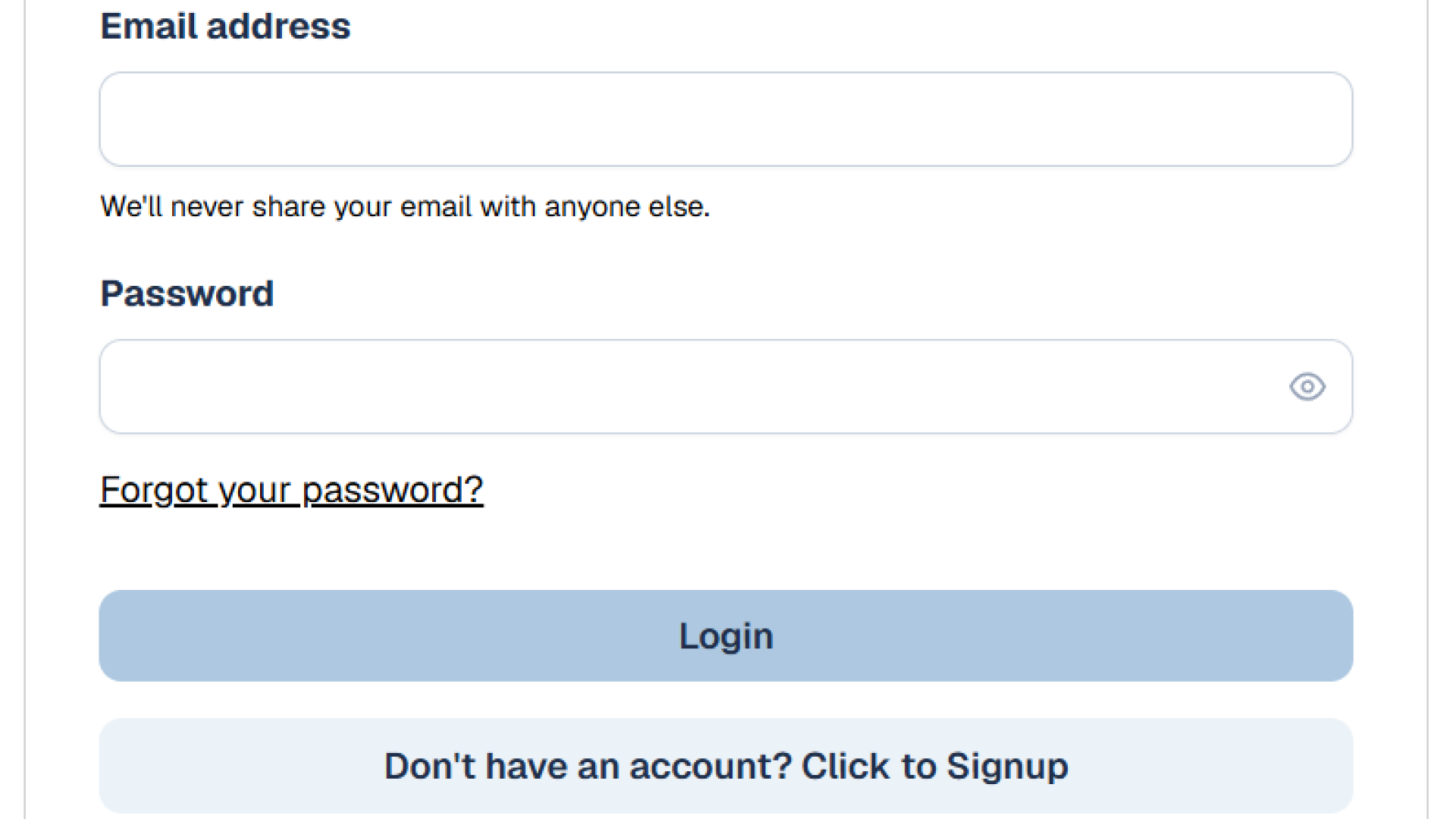 A screenshot of the new Citizen Portal login form.