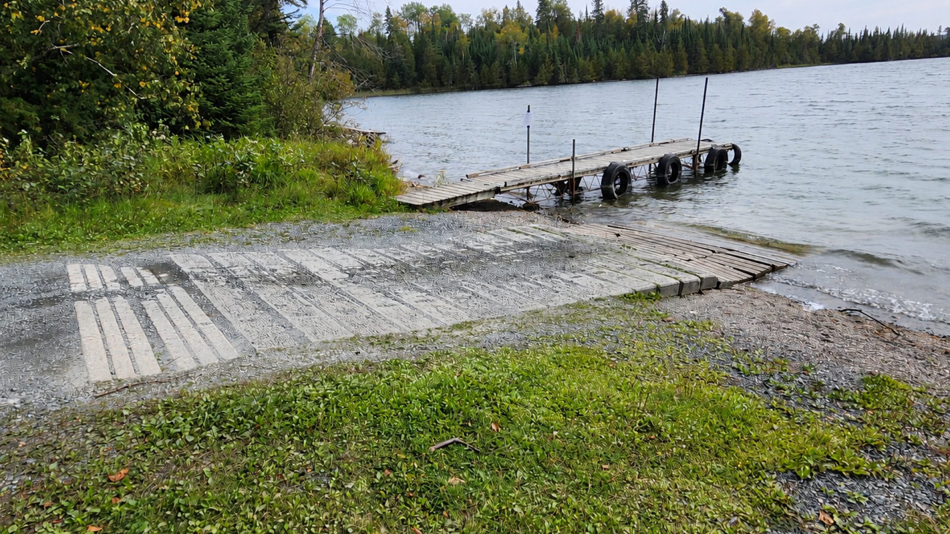 A photo of the Botham's Bay boat launch prior to 2026 upgrades.