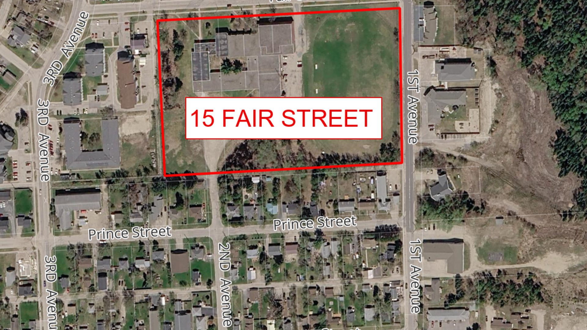 A map of the property at 15 Fair Street.