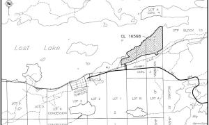 Key plan map of the property on Highway 664 and Lost Lake