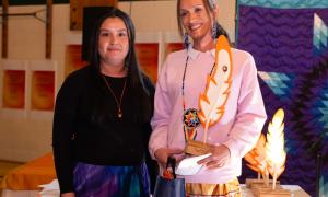 Jordyn Angeconeb receiving award