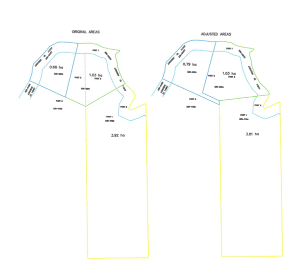 C01-2025 drawing of adjusted areas