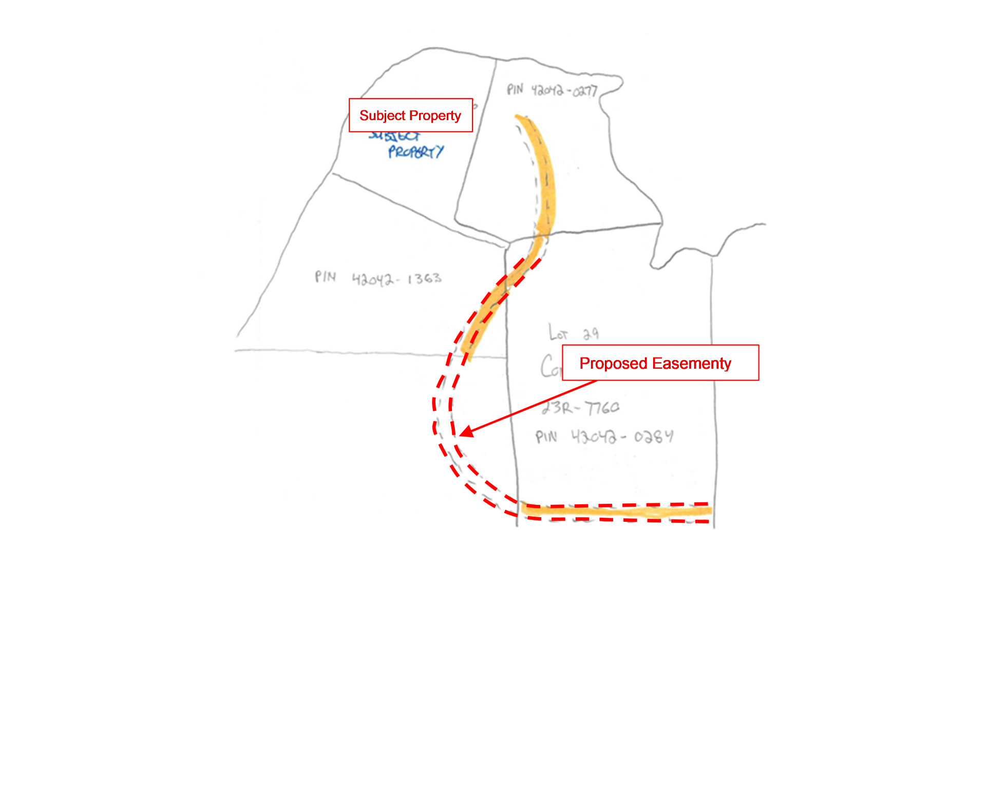 proposed easement area