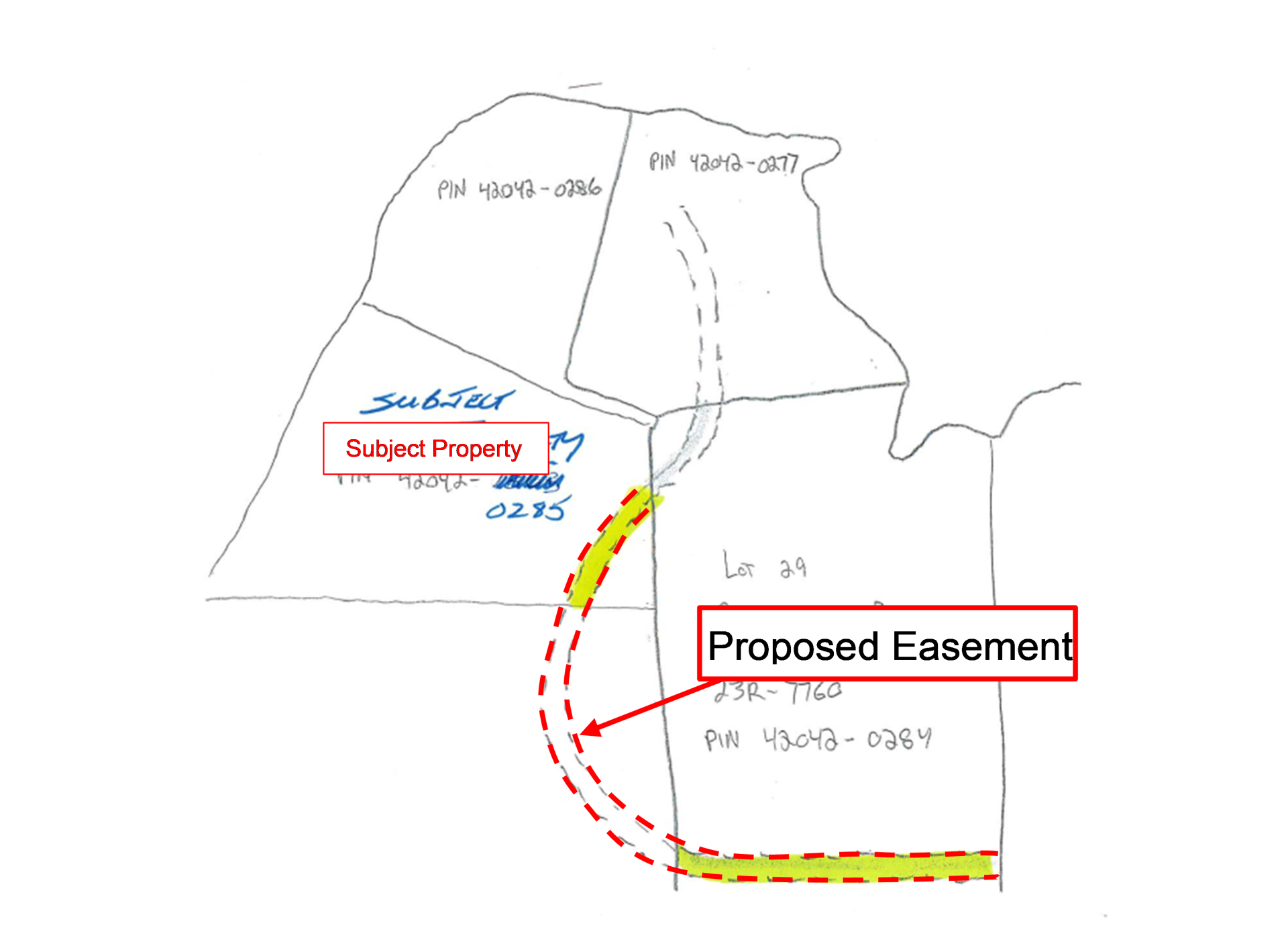 proposed easement area