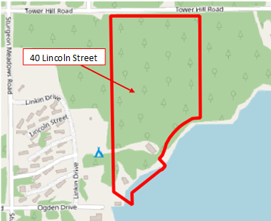 highlighted map of area