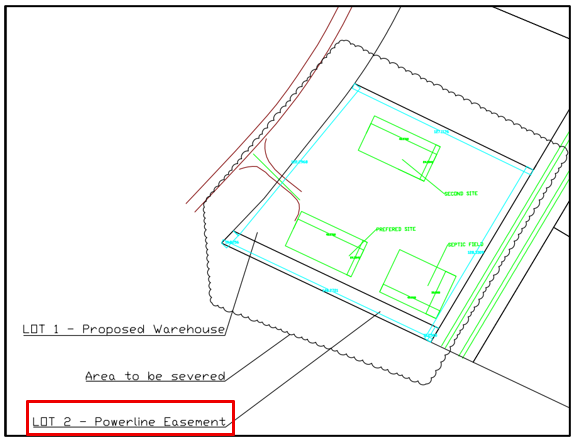 proposed easement area