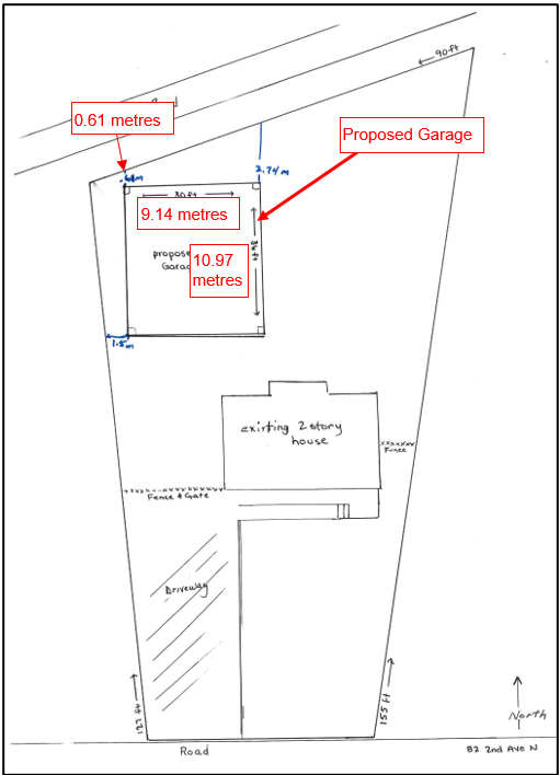 proposed garage and variances