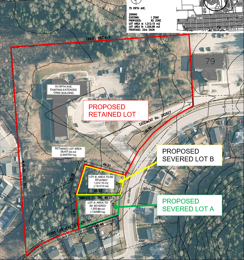 A satellite image showing the proposed lot configuration for C01-2026